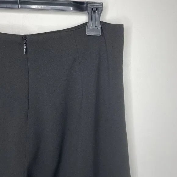 TAHARI Dress Pants Womens 8 Solid Black Flat Front Wide Straight Leg Stretch - Picture 5 of 8